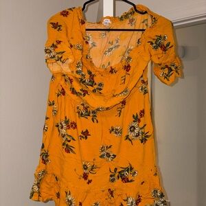 Xhilaration Mustard Floral Dress